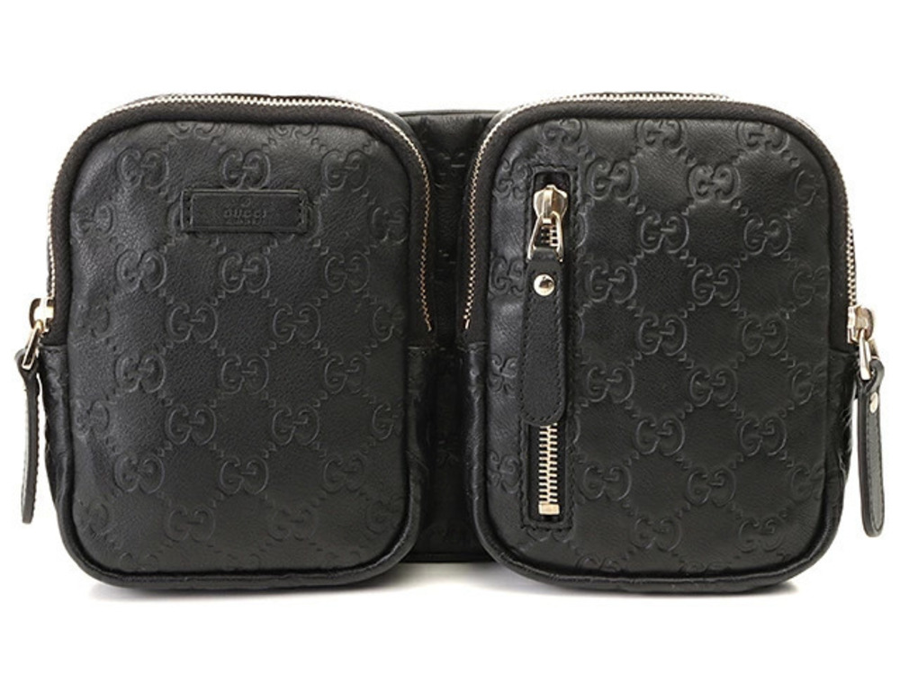 Gucci Guccissima Body Bag Black Calfskin